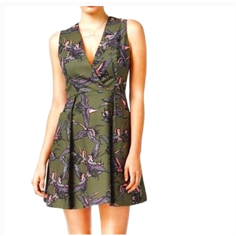 Rachel Roy Crane Bird Print Dress Size 6